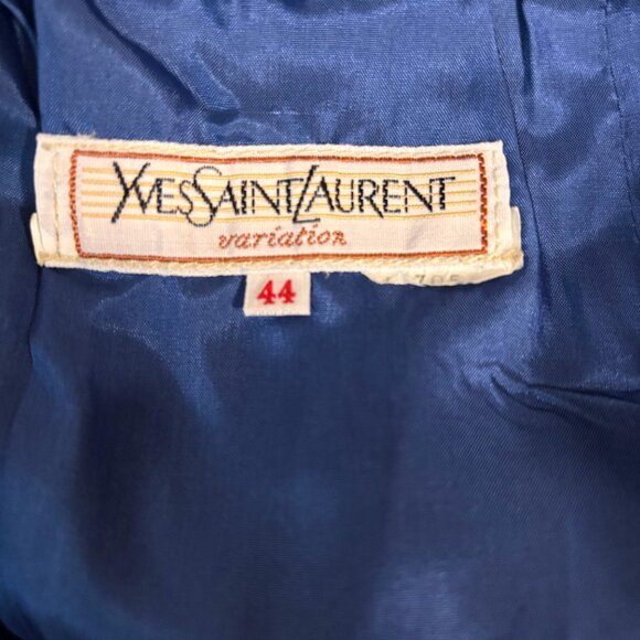 ROYAL BLUE GABERDINE  WOOL SKIRT YSL VARIATIONS - Picture 8 of 8